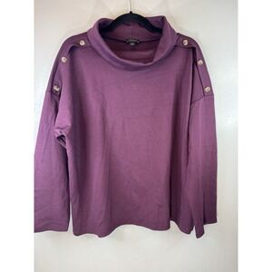 Ann Taylor Maroon Pullover Turtleneck Top Size XL